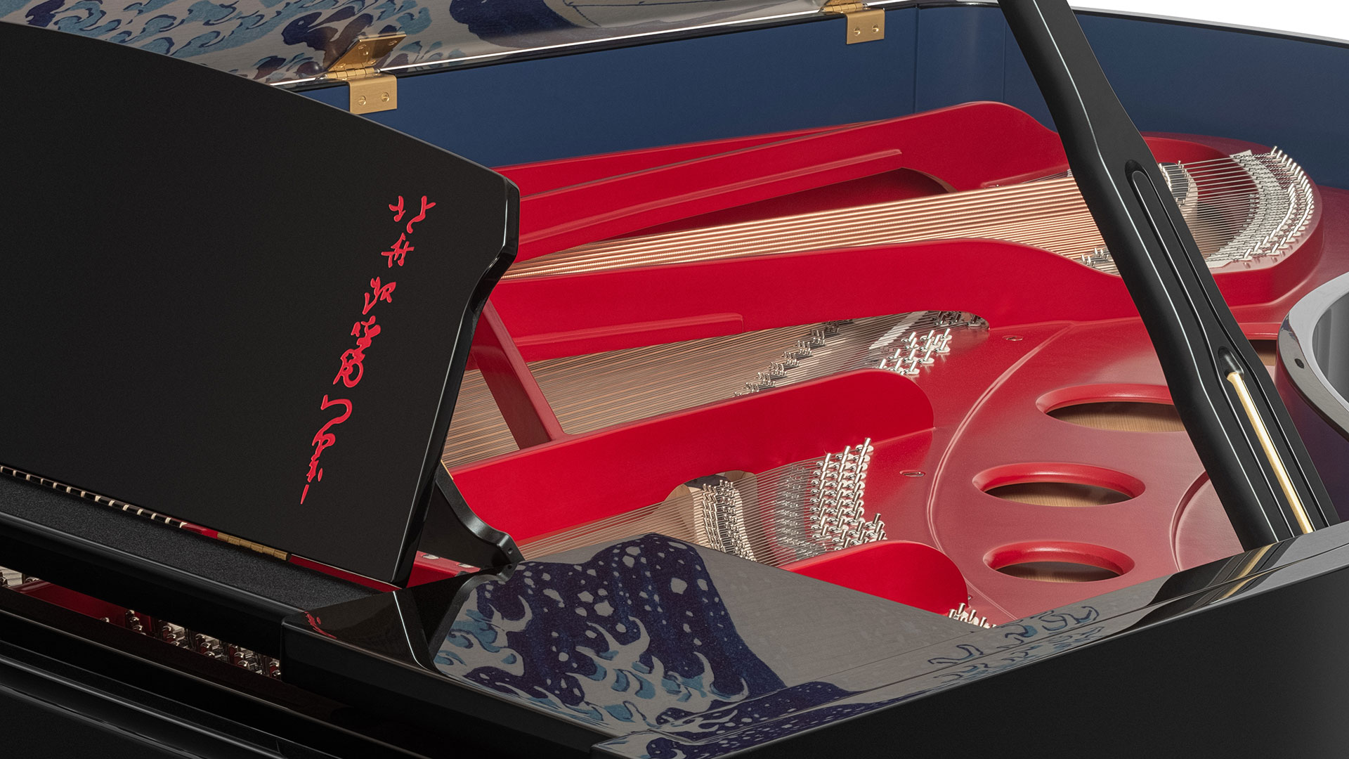 The Great Wave off Kanagawa Bosendorfer grand piano